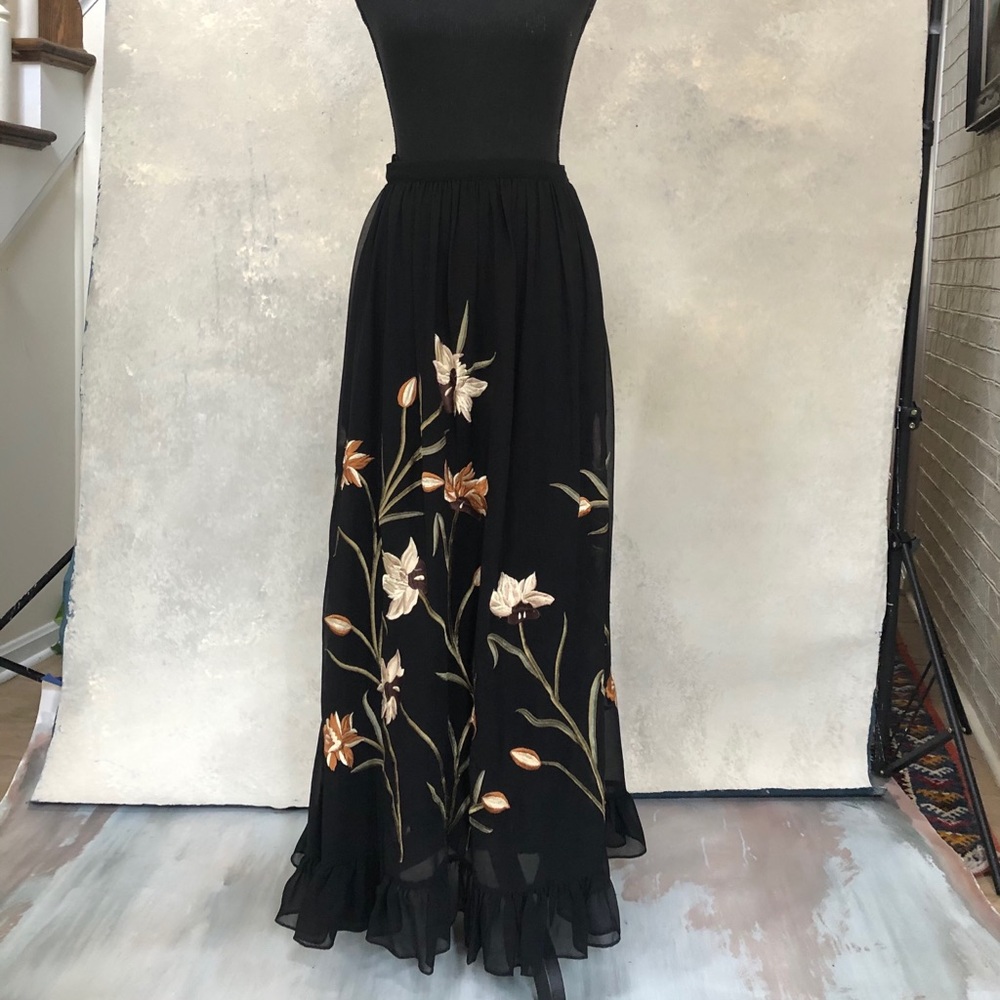 Unworn Anthropologie embroidered maxi skirt, 4